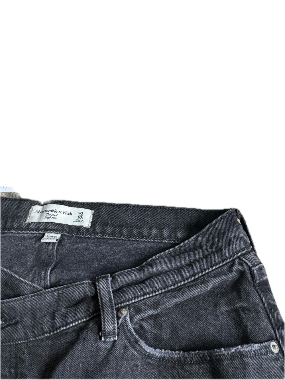 ABERCROMBIE & FITCH | The Dad High-Rise Asymmetrical Waist Jeans in Washed Black - Picture 7 of 11